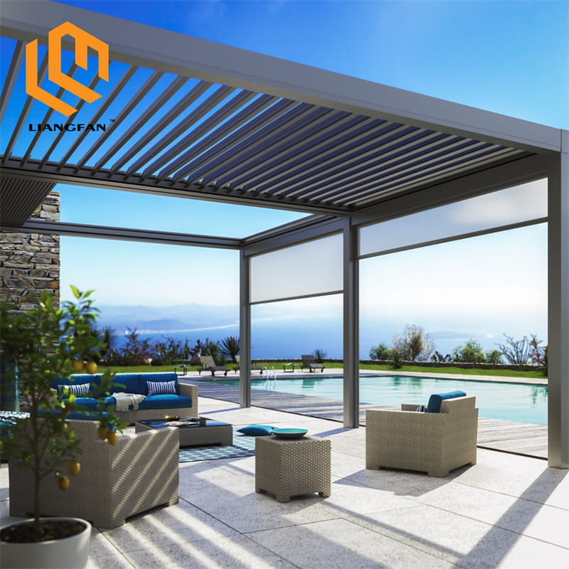 retractable louvered roof systems